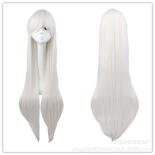 Anime wig Cos wig pure white long straight hair Inuyasha Sesshomaru crest name Anna white-haired witch