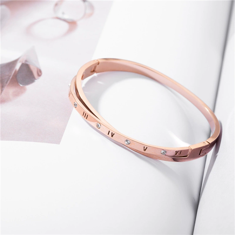 Золотистая женская bracelet из нержавеющей стали, ювелирное изделие, аксессуар, розовое золото, оптовая продажа