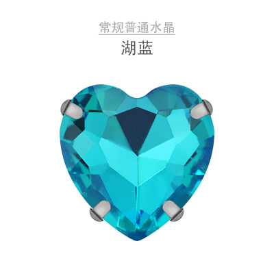 Amor garra diamante cosido a mano diamante con agujero diamante melocotón corazón cristal diamante DIY ropa collar hecho a mano material al por mayor