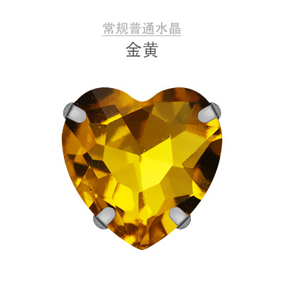 Amor garra diamante cosido a mano diamante con agujero diamante melocotón corazón cristal diamante DIY ropa collar hecho a mano material al por mayor