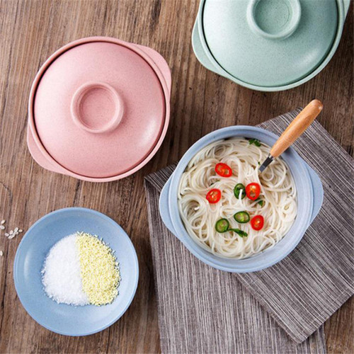 Factory direct sales creative wheat-flavored instant noodle bowl with lid student soup bowl tableware lunch box instant noodle bowl instant noodle cup