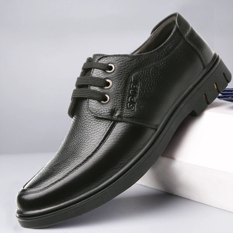 Кожаная Мужская обувь среднего и пожилого возраста, отцовская обувь, мужская деловая повседневная кожаная обувь, мягкая кожаная обувь с мягким дном, нескользящая обувь, поколение волос
