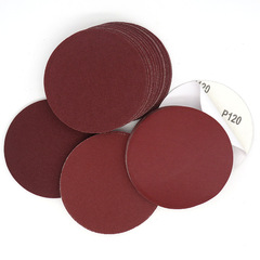Foreign trade supply 5-inch 125mm red sand adhesive-backed abrasive sandpaper polishing disc sanding paper dry sanding adhesive-backed sandpaper