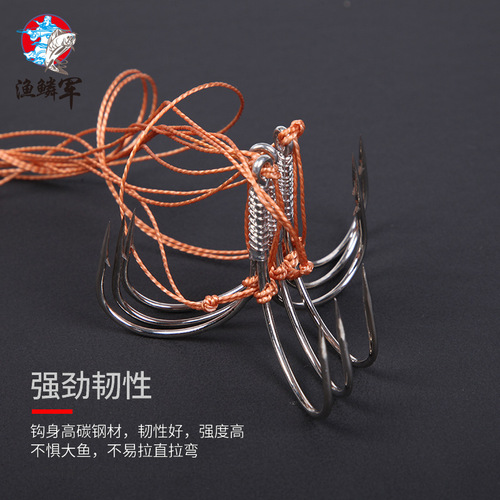 Tied finished anchor fish string hook large silver carp and bighead carp three-claw anchor hook line set Daimon Maruyo butterfly hook fish hook