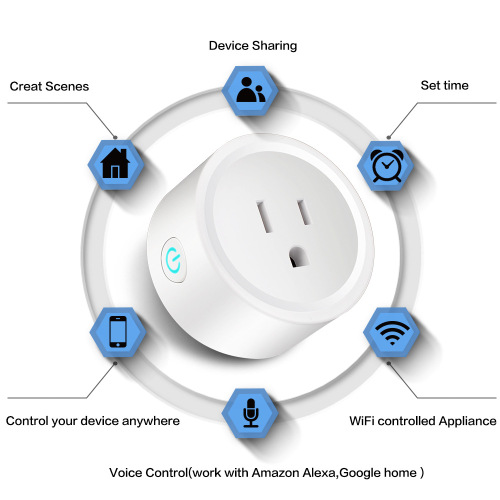 WiFi smart socket American standard mobile phone remote control timing switch voice control Tuya American standard wireless plug