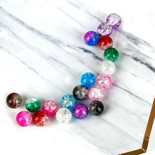 Glass explosion crystal crack beads handmade diy beading material bracelet necklace earrings loose beads broken flower beads