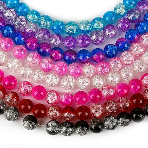 Glass explosion crystal crack beads handmade diy beading material bracelet necklace earrings loose beads broken flower beads