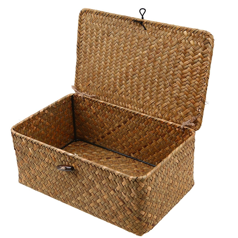 Straw woven storage box, gift box