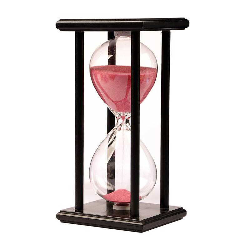 60 45 \ 30 15 minutos de madera marco vidrio reloj de arena temporizador creativo puesto de suministro al por mayor adornos creativos