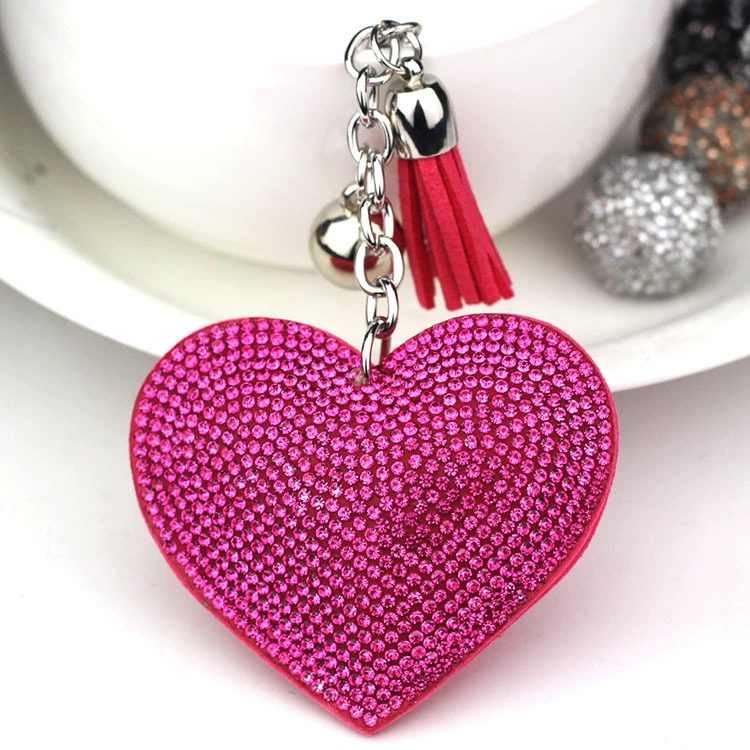 Брелок (в стиле Chanel) сердце с кисточкой, аксессуар DIY, 9×8×2 см