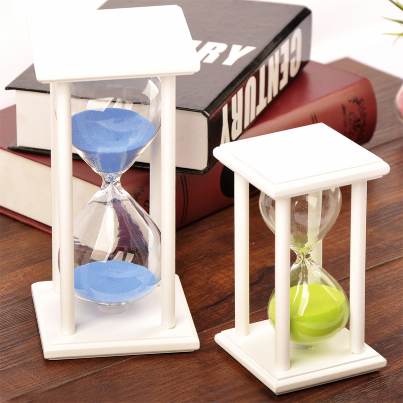 60 45 \ 30 15 minutos de madera marco vidrio reloj de arena temporizador creativo puesto de suministro al por mayor adornos creativos
