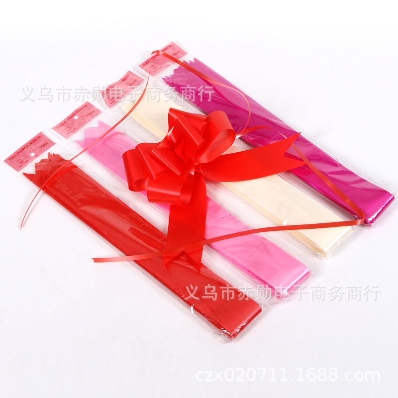 45mm llano dibujado a mano decoración de regalo de flores con accesorios de caja color sólido brillante flor corbata flor cinta fábrica al por mayor