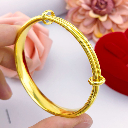 Gold store's same style thickened and weighted boutique 10n wedding dragon and phoenix printed push-pull 999 bracelet women's supply wholesale