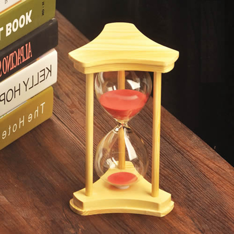 60 45 \ 30 15 minutos de madera marco vidrio reloj de arena temporizador creativo puesto de suministro al por mayor adornos creativos