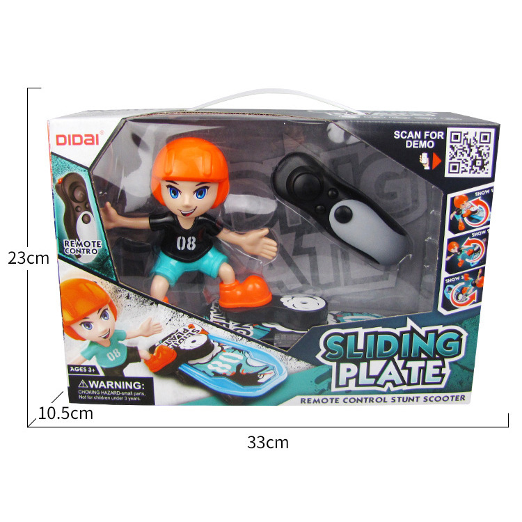 Tiktok Venta caliente mismo niño de dibujos animados control remoto truco scooter luz música rodando juguete puesto al por mayor
