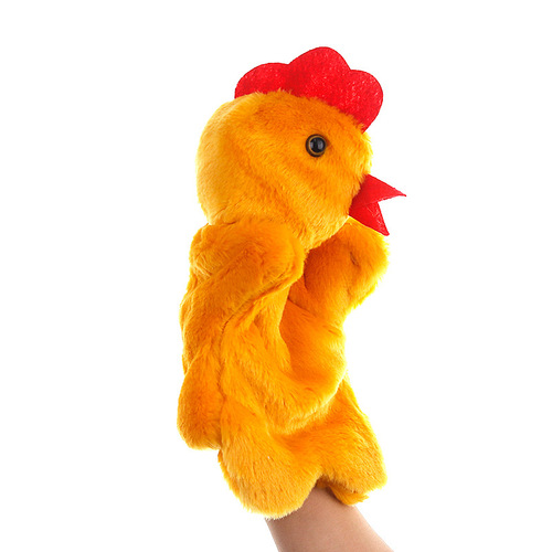 Cross-border distribution of plush toys, animal hand puppets, rooster and hen dolls, mixed batch parent-child comfort early education dolls