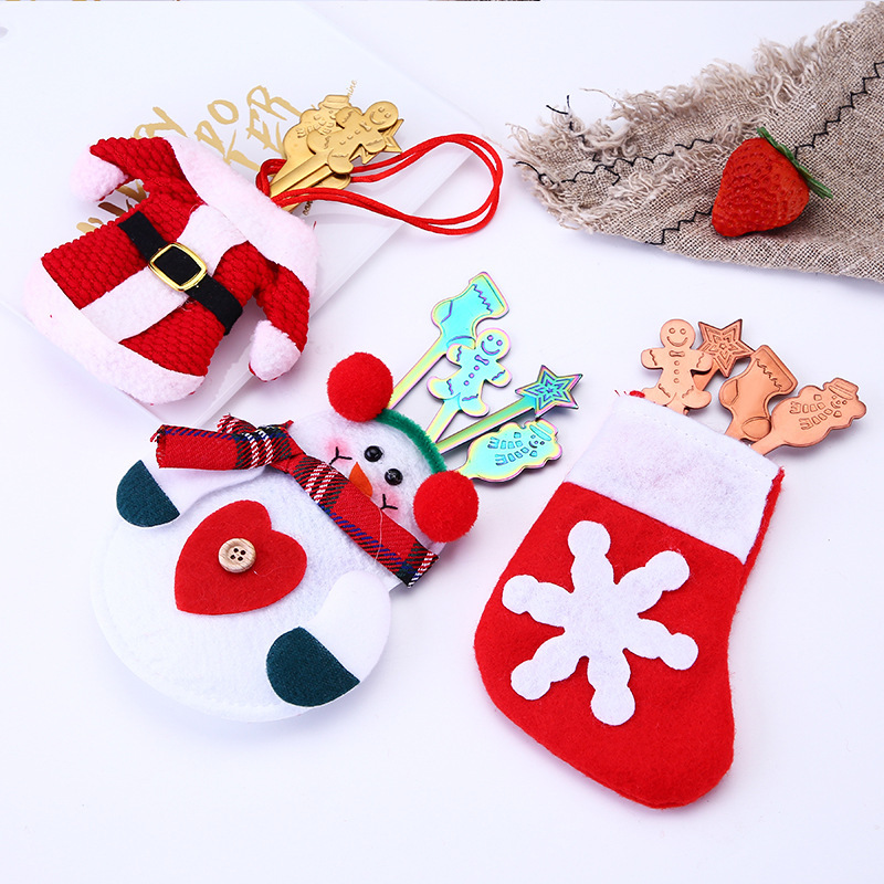 Cross-border Stainless Steel Christmas Gift Spoon Four-piece Tableware Portable Set Gift Four-spoon Pack