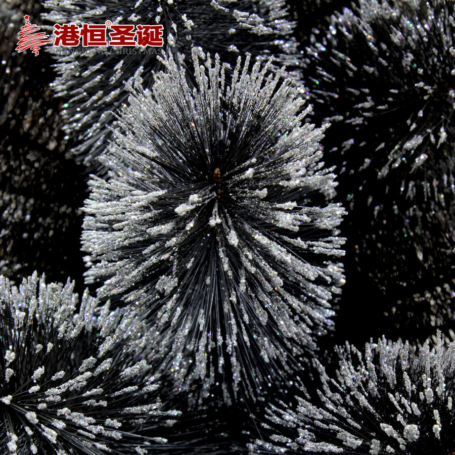 Hong Kong Heng 1,5 m negro aguja de pino árbol plata láser polvo de cifrado aguja de pino árbol de Navidad 1,8 m automático árbol de Navidad