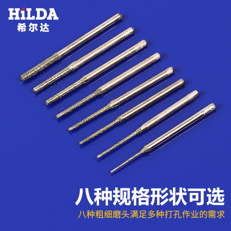 Suministro alargado diamante punzonado aguja una aguja Jade talla herramienta cristal ámbar Conchas perla perforación