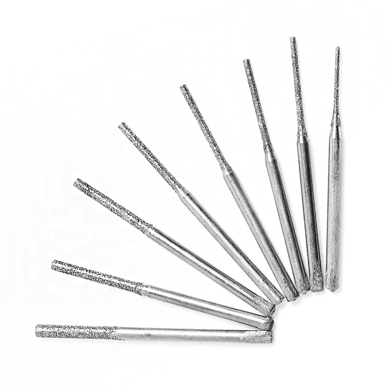 Suministro alargado diamante punzonado aguja una aguja Jade talla herramienta cristal ámbar Conchas perla perforación