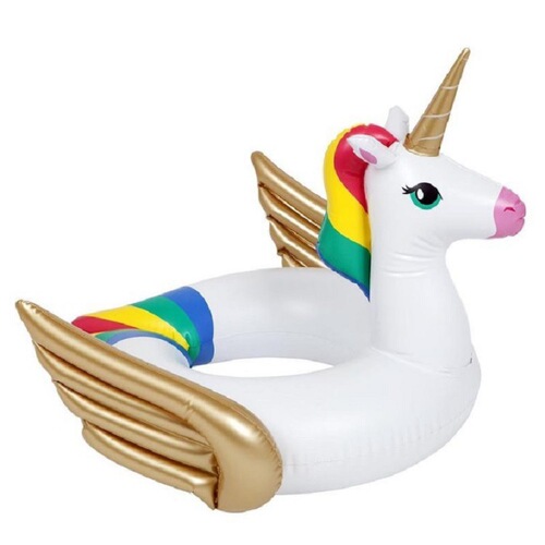 60cm unicorn swimming ring flamingo swimming ring children's lifebuoy transparent duck swimming ring flamingo seat