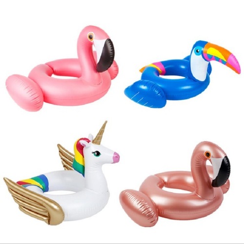 60cm unicorn swimming ring flamingo swimming ring children's lifebuoy transparent duck swimming ring flamingo seat