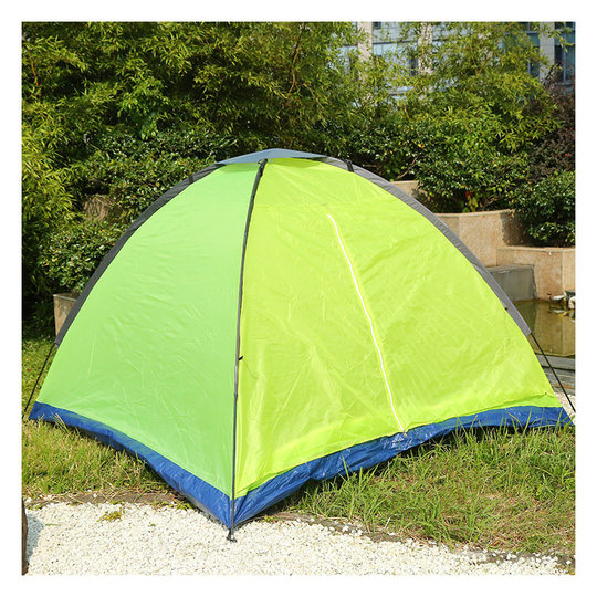 Amazon Outdoor Double Adult Camping Tent Beach Camping Supplies Single Layer Portable 3-4 Person Tent Full Set