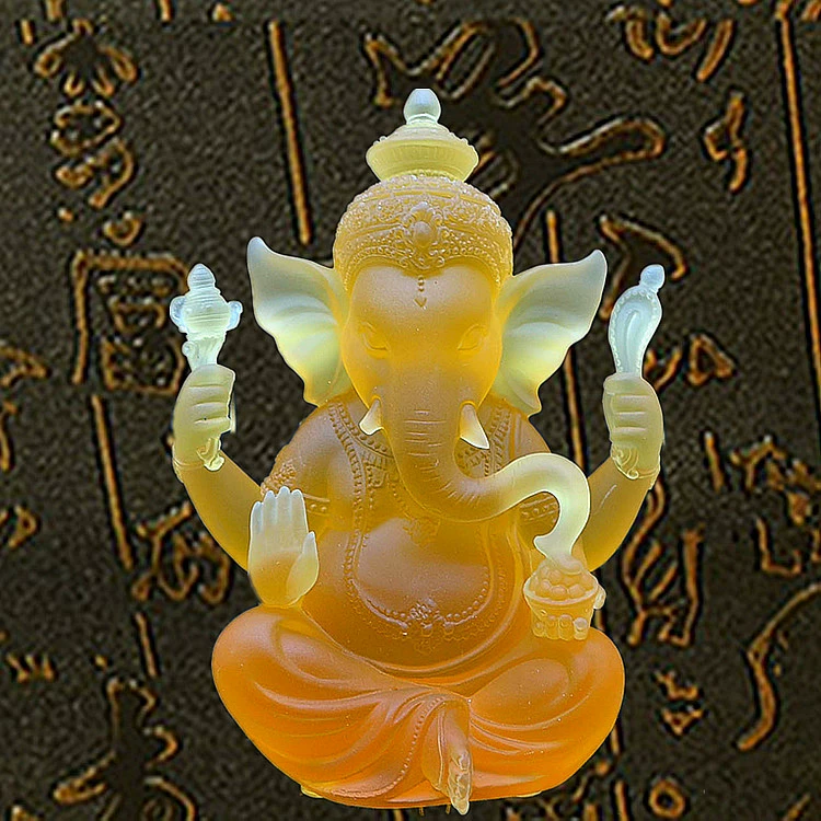 Глазурованные украшения Ганеши Индиан Buddhist Thailand деловые и офисные изделия храмовые принадлежности, буддийские статуи