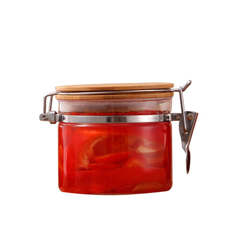 Household grains glass sealed jars with lids tea jars kitchen storage jars transparent snap storage jars