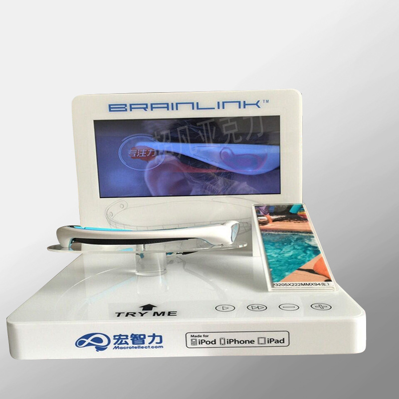 智能蓝牙运动耳机亚克力数码展示架有机玻璃手机展会带屏陈列展架