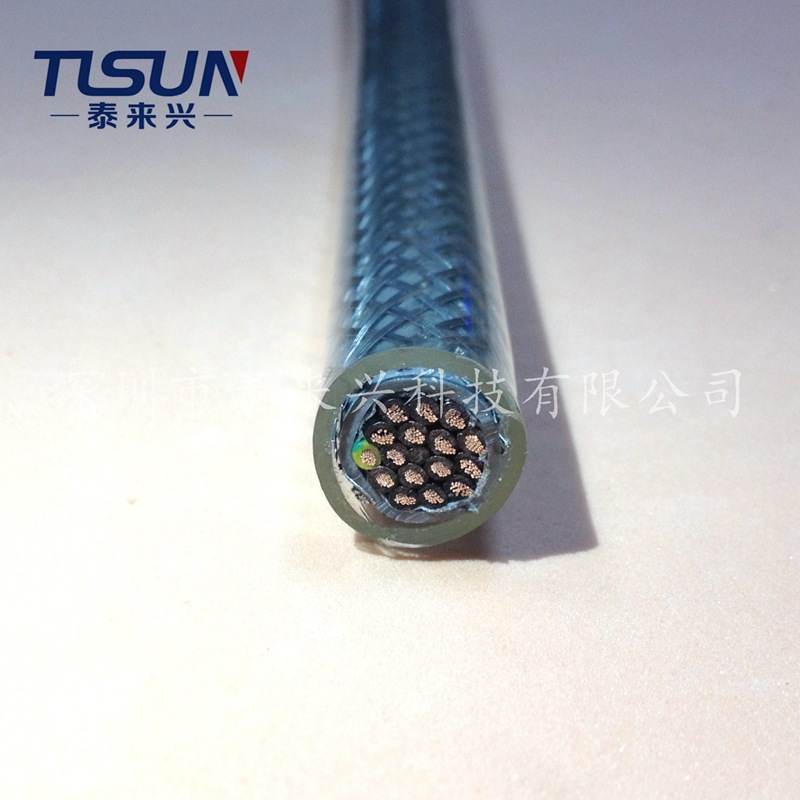 供应SY透明柔性控制电缆  16*0.5m平方 钢丝编织屏蔽电缆电线耐寒