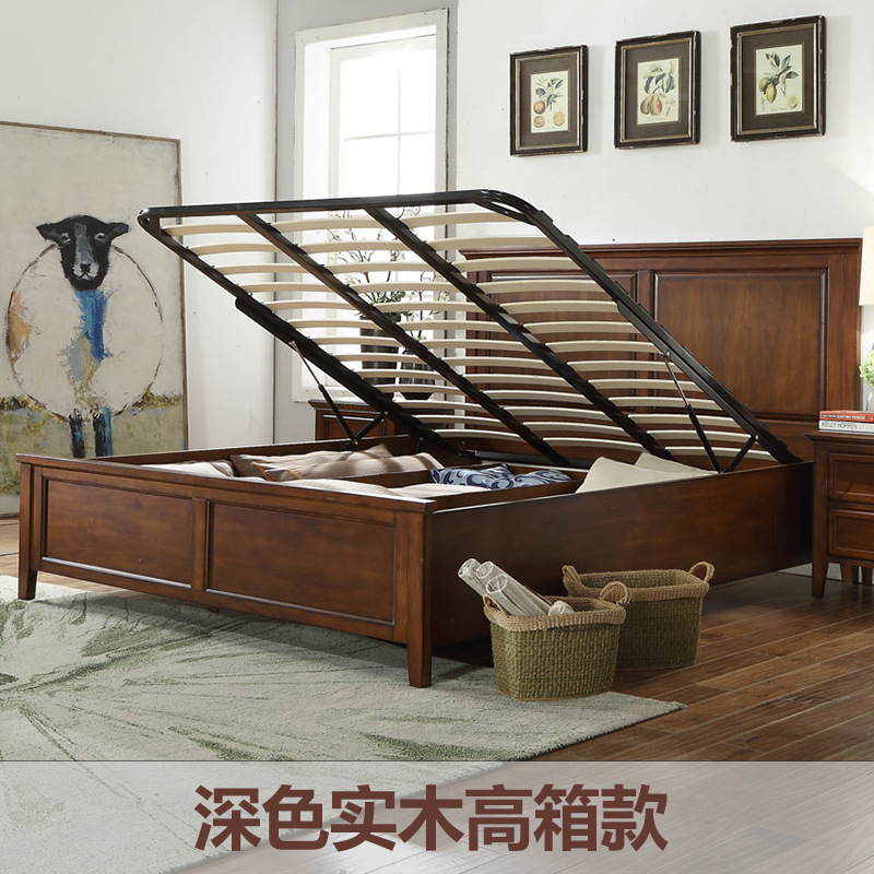 廠家直銷家具批發美式實木床1.8米1.5米床小戶型雙人床壹件代發