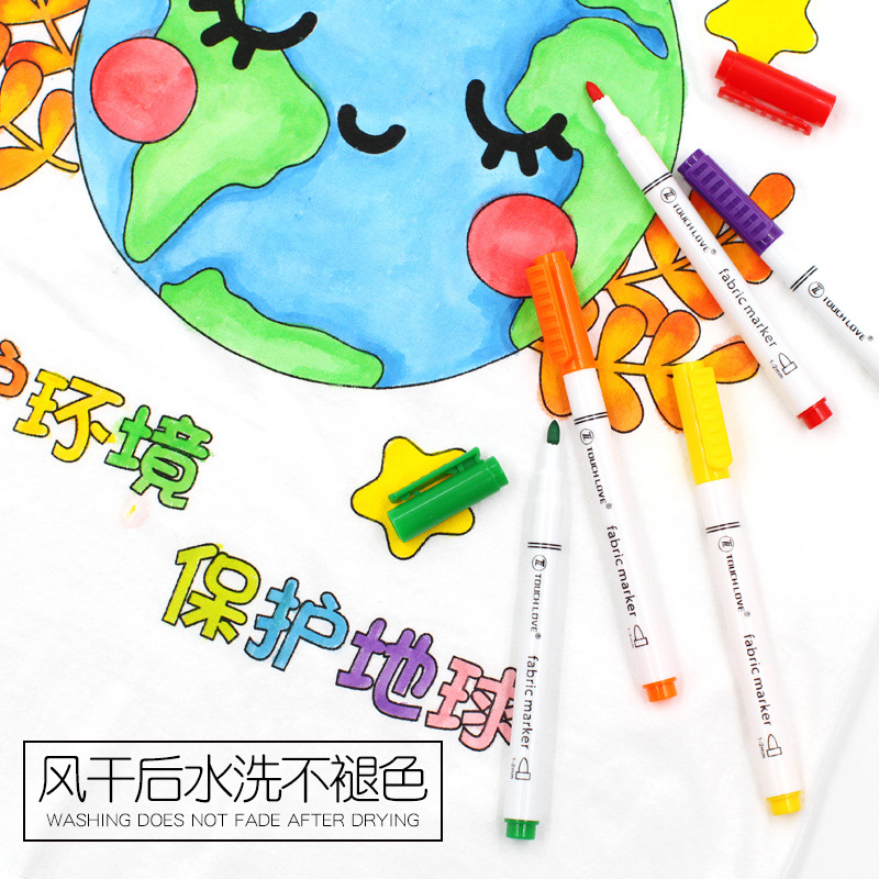 Cepillo de tela pintura de tela trazos ropa de lavado no se desvanece pintura textil graffiti pluma niños DIY traje camiseta pluma