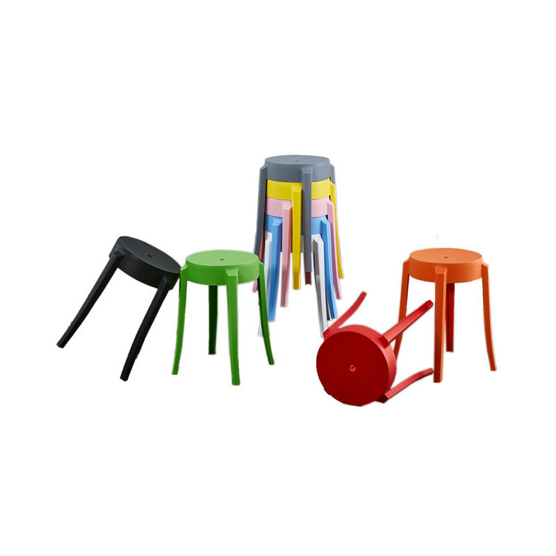 Personalizada hogar colorido plástico comedor silla zapatos casuales cambiando café restaurante apilados protección del medio ambiente silla pony taburete
