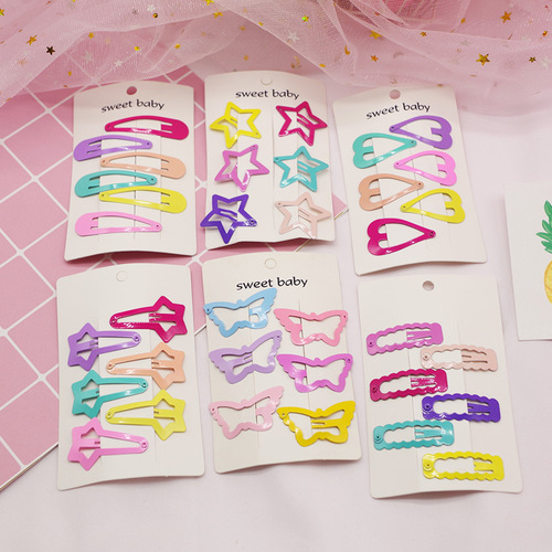 Children's hair accessories Korean style girl heart candy color bb clip paint five-pointed star love color hair clip sweet hairpin