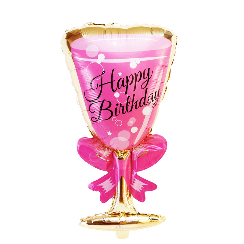 Decoraciones para fiestas, botellas de vino y copas, decoraciones para fiestas, arreglos de cumpleaños, globos de aluminio, decoraciones para fiestas con botellas de vino y copas.