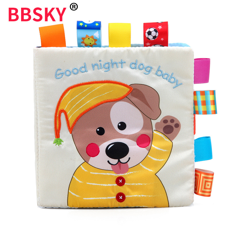 Cachorro bebé libro de tela Bebé desgarrable educación temprana ilustración educativa libro de juguete se puede comer en la entrada sin Desvanecerse