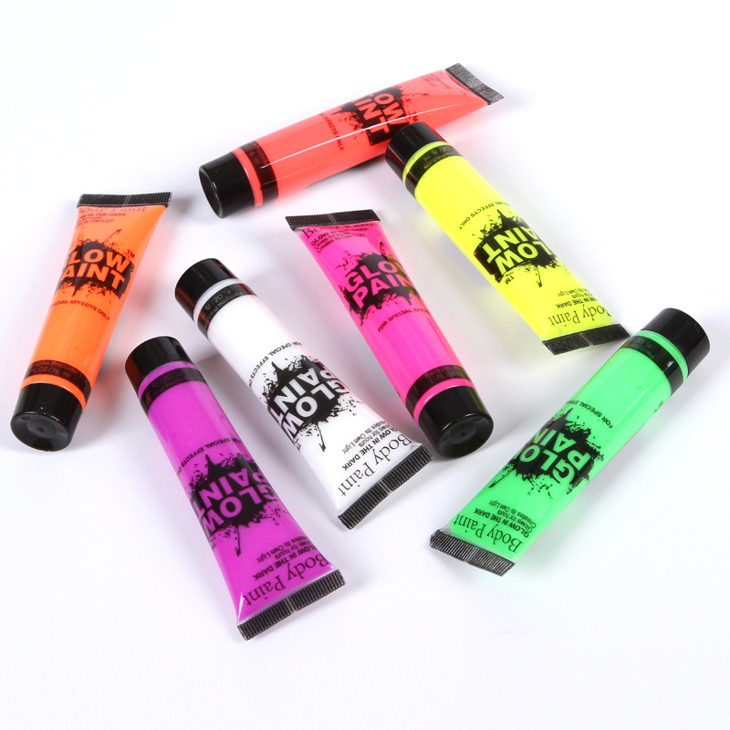 Actualizar 10ml color de la cara luminosa pintura fluorescente pintura corporal traje de color de la cara fluorescente bola de color maquillaje