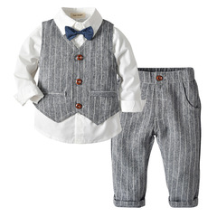 Tem Doger Western and Eastern Boys Autumn Outfit New Children's Suit Set Three-Piece Set Foreign Trade Fashion Clothing