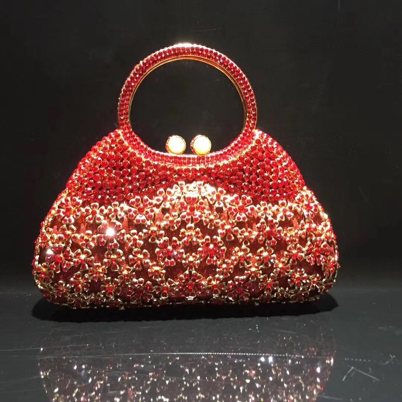 Selección estricta BL086 bolsas de diamante de agua metal hueco transfronterizo bolsas de cena de diamantes para mujeres bolsas de banquete de diamantes
