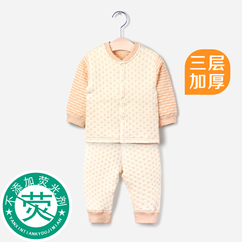 婴幼儿宝宝棉服内衣套装秋冬纯棉新生儿宝宝保暖加厚衣服现货