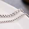 Necklace hip-hop style stainless steel from pearl, universal accessory, European style, wholesale