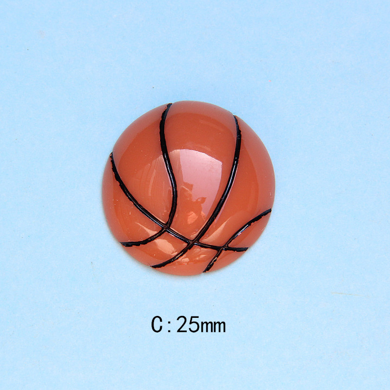 大きいサイズの樹脂のスポーツのボール類の平底はサッカーのバスケットボールの樹脂の部品のdiyの創意のアクセサリのピアスの部品を貼ります。|undefined