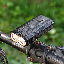 自行车山地车前灯 T6高亮骑行照明USB充电 防水强光充电骑行装备