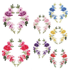 Zhenmei Embroidery Clothing Accessories Embroidery Lace Cloth Patches Flower Clothes Patches Water-soluble Colored Flowers Symmetrical and Soft