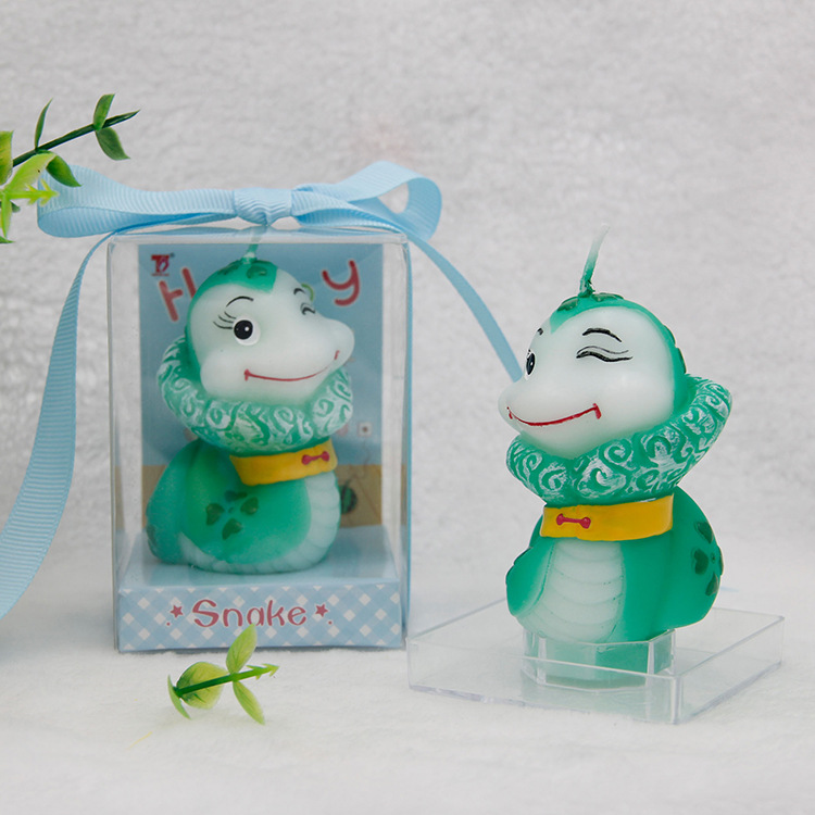 2024 Zodiaco cumpleaños vela pastel decoración tridimensional animal dibujos animados hornear decoración vela