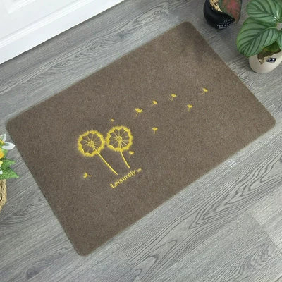 Avtomobil döşəmə paspasları — bathroom anti-slip mat mat carpet - embroidered-cafe-dandelion-yellow-40cm60cm