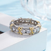 Two-color zirconium, ring, jewelry, European style, ebay