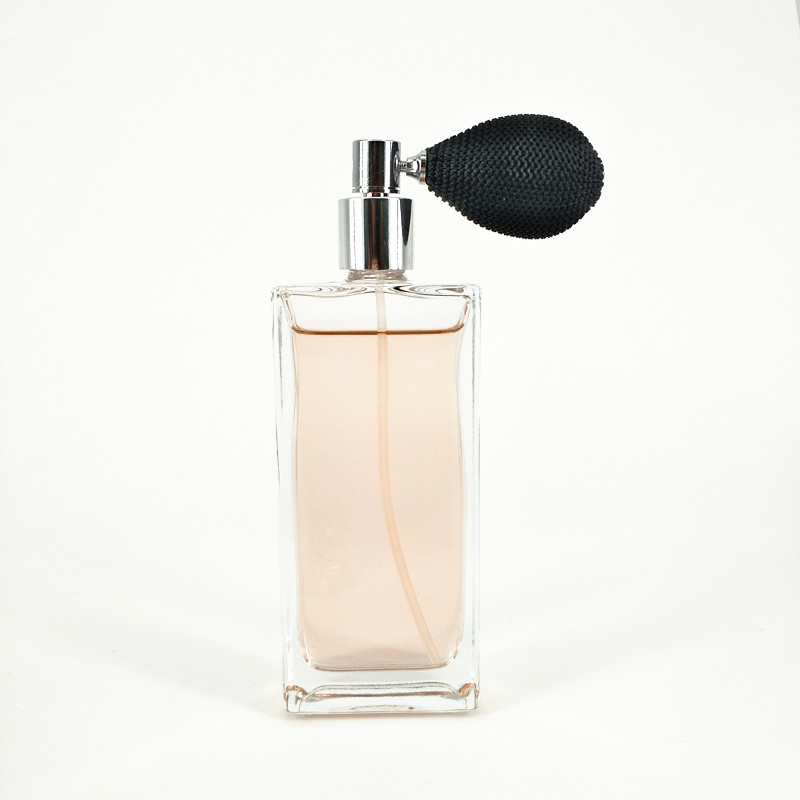 水晶香水瓶80ml喷雾瓶晶白料玻璃香水瓶竖方体气囊流苏香水瓶