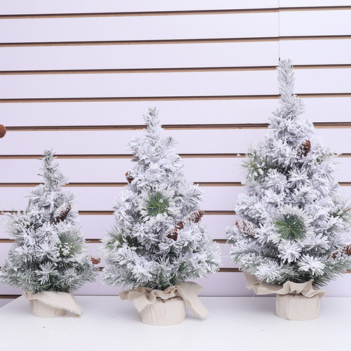 Flocked snow Christmas tree Christmas decoration home window table counter display Christmas gift ornaments